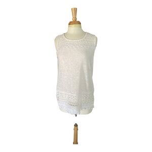 Tribal White Lace Tank Top